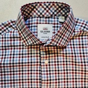 Ben Sherman Men's Plaid Dress Shirt, Sz M